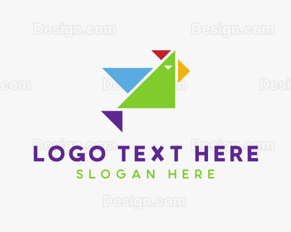 Colorful Triangle Bird Logo