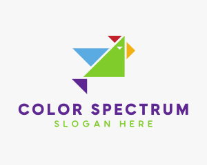 Colorful Triangle Bird logo design