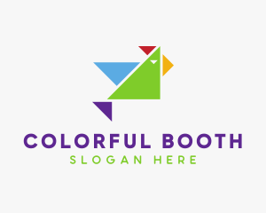 Colorful Triangle Bird logo design