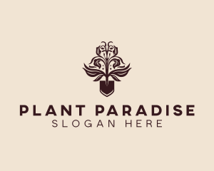 Landscaping Shovel Plant logo design