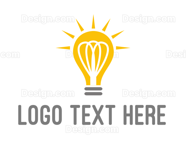 Bright Yellow Light Bulb Logo