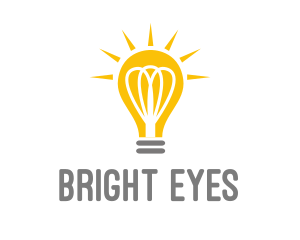 Bright Yellow Light Bulb logo design