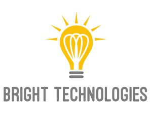 Bright Yellow Light Bulb logo