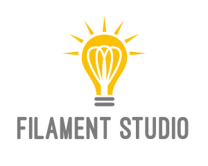 Bright Yellow Light Bulb logo design