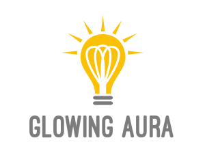 Bright Yellow Light Bulb logo design