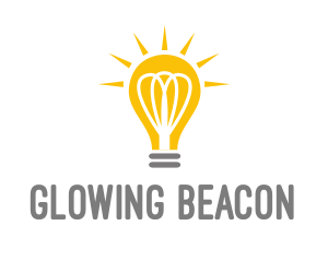 Bright Yellow Light Bulb logo design