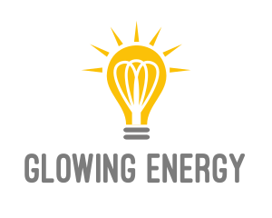 Bright Yellow Light Bulb logo design