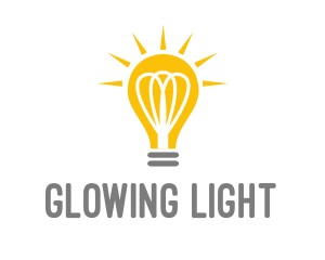 Bright Yellow Light Bulb logo design