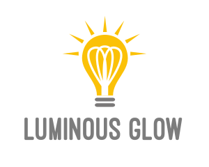 Bright Yellow Light Bulb logo design