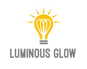 Bright Yellow Light Bulb logo