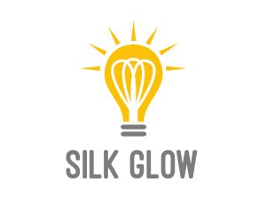 Bright Yellow Light Bulb logo design