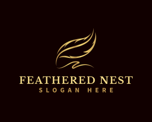 Luxury Feather Quill logo design