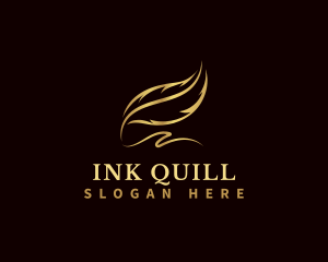 Luxury Feather Quill logo design