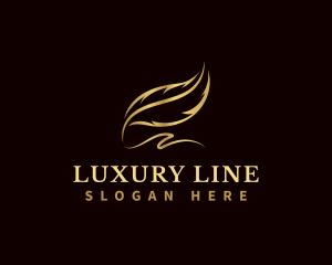 Luxury Feather Quill logo design