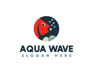 Underwater Fish Bubbles logo design