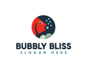 Underwater Fish Bubbles logo design