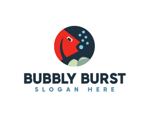 Underwater Fish Bubbles logo design