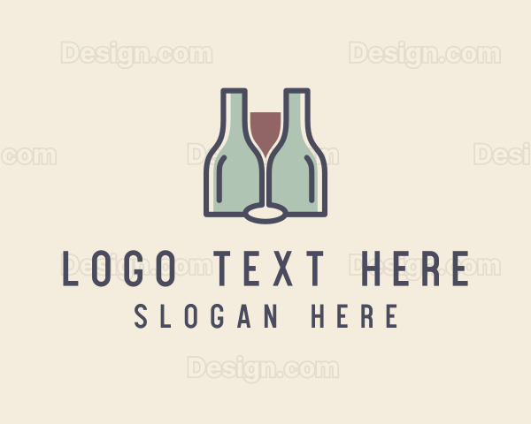 Bottle Glass Winery Logo