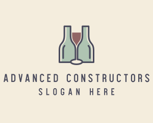 Bottle Glass Winery logo design