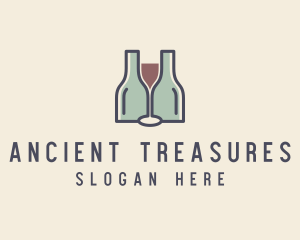 Bottle Glass Winery logo design