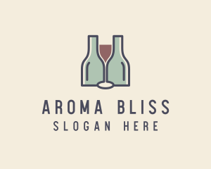 Bottle Glass Winery logo design