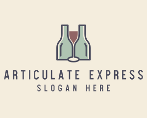 Bottle Glass Winery logo design