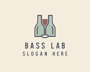 Bottle Glass Winery logo design