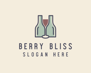 Bottle Glass Winery logo design