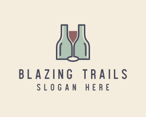 Bottle Glass Winery logo design