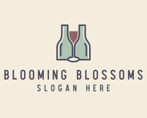 Bottle Glass Winery logo design