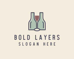 Bottle Glass Winery logo design