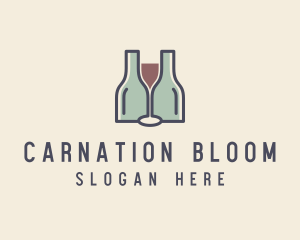 Bottle Glass Winery logo design