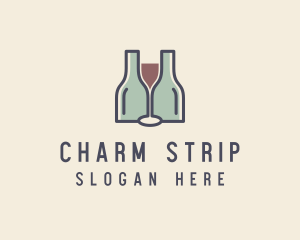 Bottle Glass Winery logo design