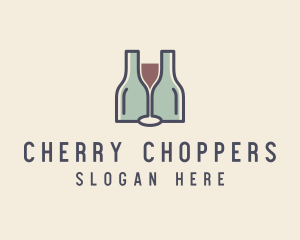 Bottle Glass Winery logo design