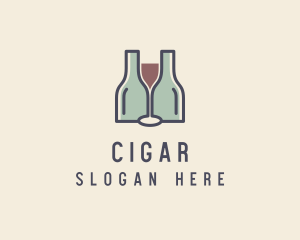 Bottle Glass Winery logo design