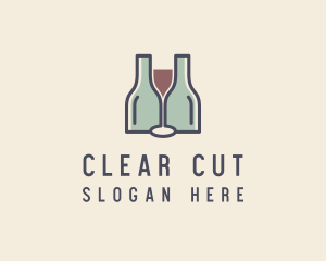 Bottle Glass Winery logo design