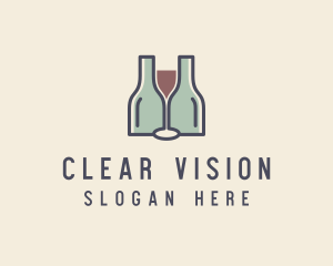 Bottle Glass Winery logo design