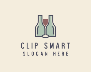 Bottle Glass Winery logo design