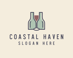 Bottle Glass Winery logo design