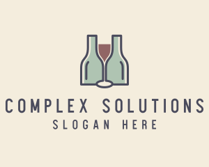 Bottle Glass Winery logo design