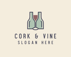 Bottle Glass Winery logo design