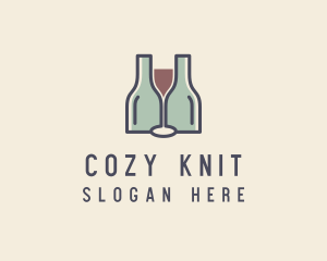 Bottle Glass Winery logo design