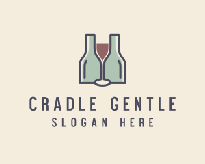 Bottle Glass Winery logo design