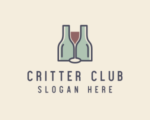 Bottle Glass Winery logo design