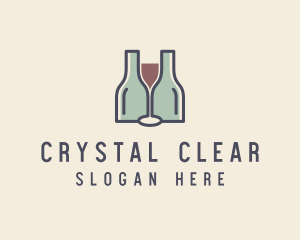 Bottle Glass Winery logo design