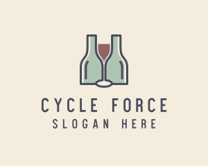 Bottle Glass Winery logo design