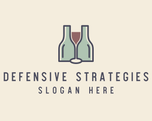 Bottle Glass Winery logo design