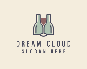 Bottle Glass Winery logo design