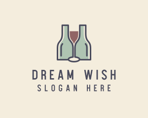 Bottle Glass Winery logo design