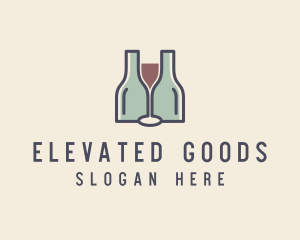 Bottle Glass Winery logo design